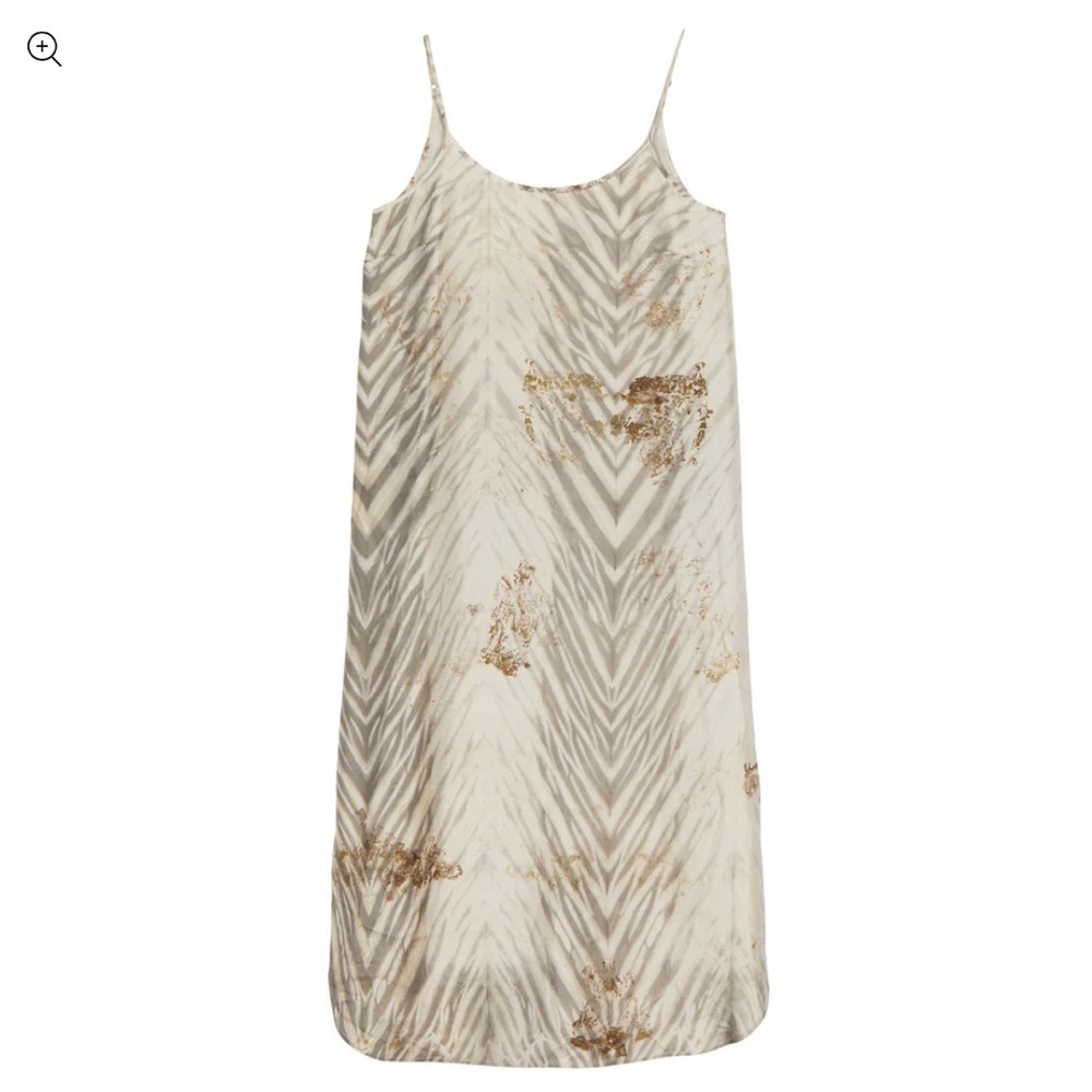 Eileen Fisher Onion Natural-Dyed Silk Shift Dress Size Small